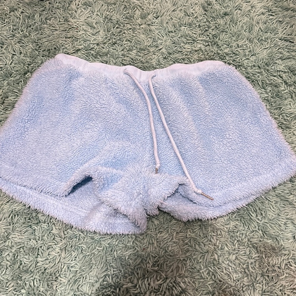 Blue, Fuzzy pj shorts from Shien